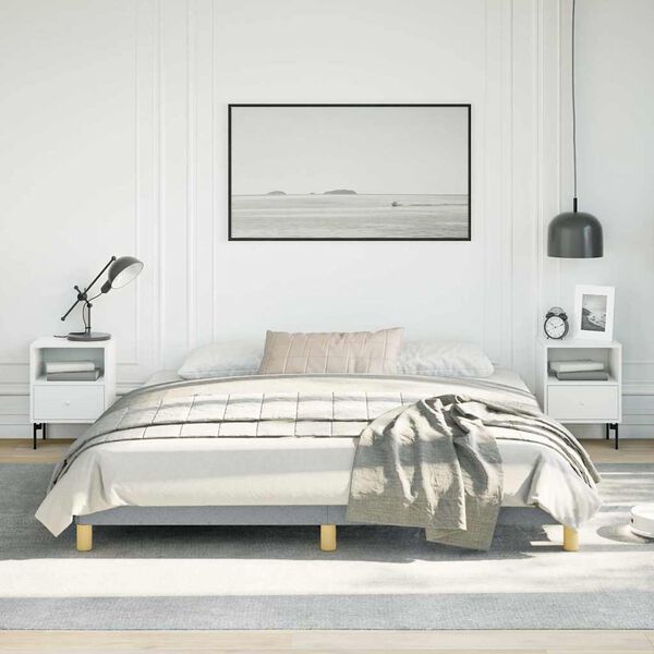 vidaXL Cadre de lit sans matelas gris clair tissu