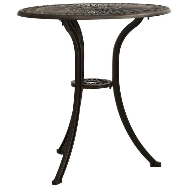 vidaXL Table de jardin Bronze 62x62x65 cm Aluminium coul&eacute;