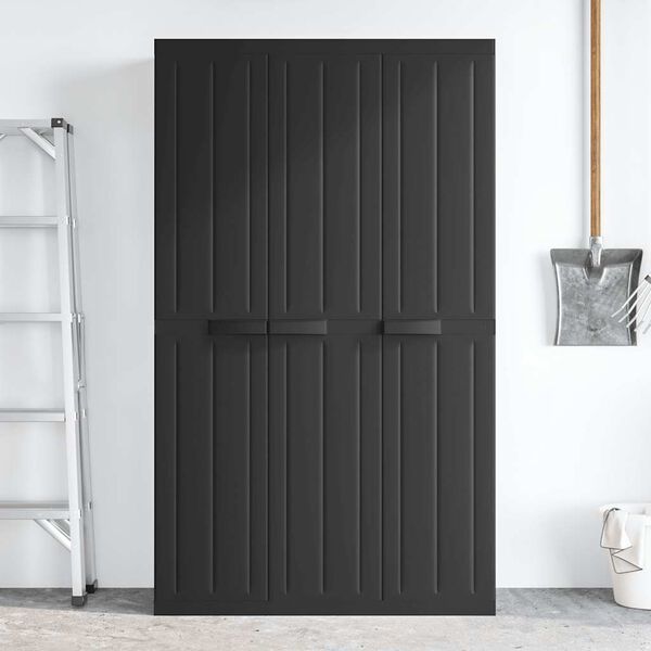 vidaXL Armoire de rangement d'extérieur noir 97x37x165 cm PP