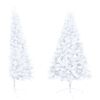 vidaXL Sapin de No&euml;l artificiel pr&eacute;-&eacute;clair&eacute; moiti&eacute;/support blanc 150cm