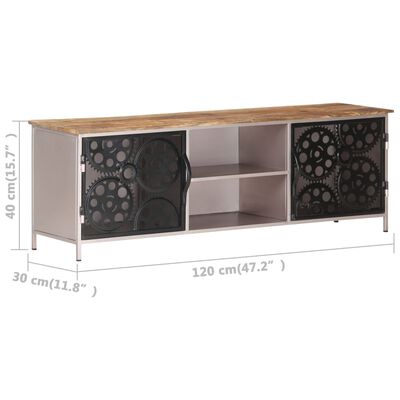 vidaXL Meuble TV 120x30x40 cm Bois de manguier brut