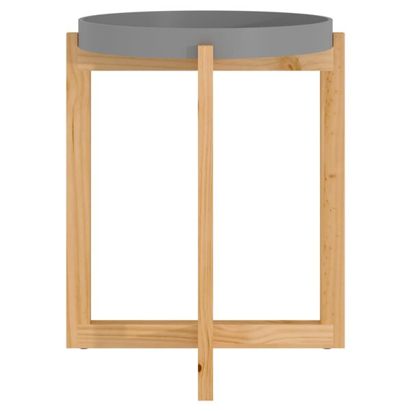 vidaXL Table basse Gris 41x41x48,5 cm Bois d'ingénierie et pin massif
