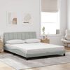 vidaXL Cadre de lit sans matelas Hanko gris clair 152x203 cm velours