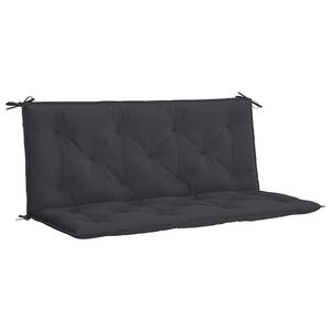 vidaXL Coussin de banc de jardin noir 120x(50+50)x7 cm tissu oxford