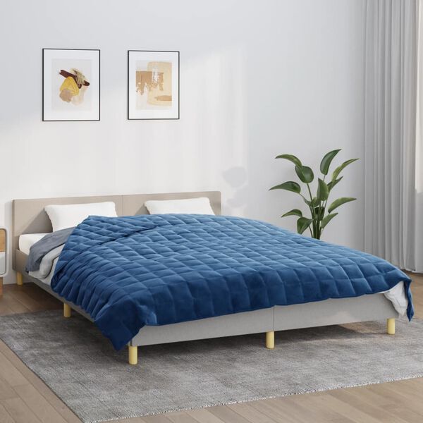 vidaXL Couverture lest&eacute;e Bleu 200x225 cm 9 kg Tissu