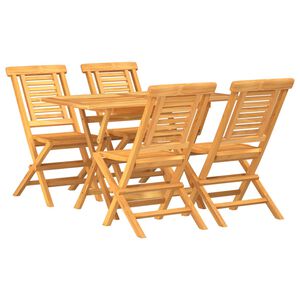 vidaXL Ensemble à manger de jardin 5 pcs Bois de teck massif