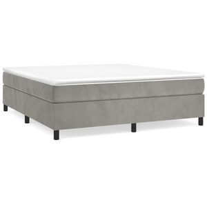 vidaXL Sommier &agrave; ressorts de lit gris clair 183x213 cm velours
