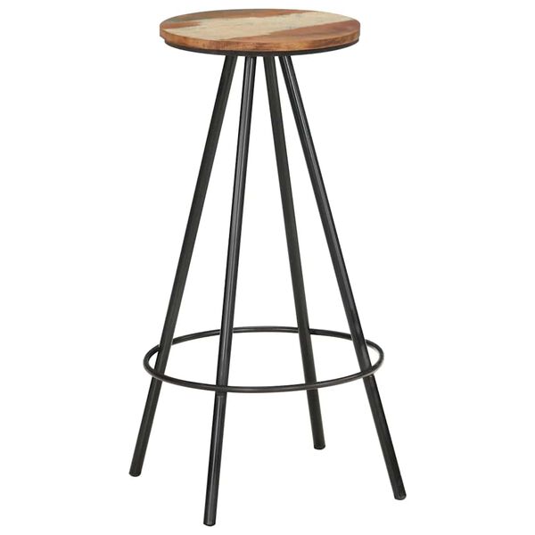 vidaXL Tabourets de bar lot de 4 bois massif de r&eacute;cup&eacute;ration
