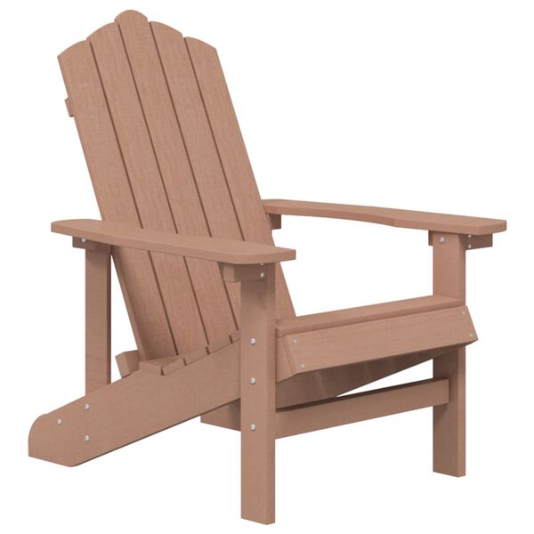 vidaXL Chaises de jardin Adirondack avec table PEHD Marron