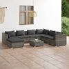 vidaXL Salon de jardin 8 pcs avec coussins R&eacute;sine tress&eacute;e Gris