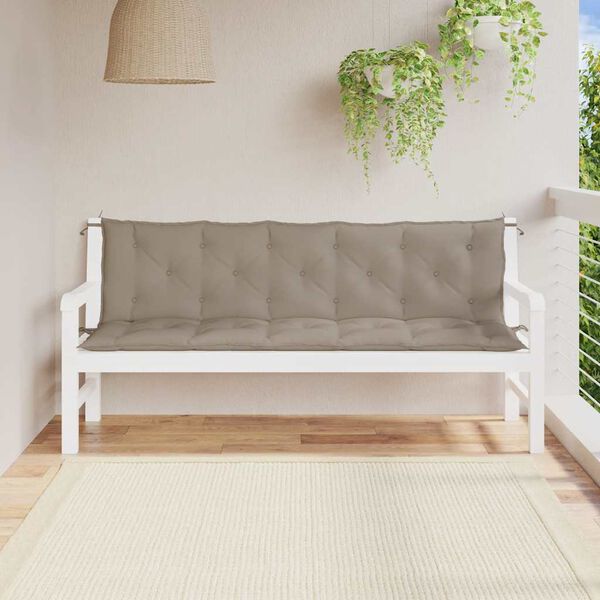 vidaXL Coussin de banc de jardin taupe 180x(50+50)x7 cm tissu oxford