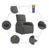 vidaXL Fauteuil inclinable de massage &eacute;lectrique gris fonc&eacute; tissu