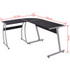 vidaXL Bureau d'angle en forme de L Noir