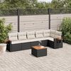 vidaXL Salon de jardin 7 pcs avec coussins noir r&eacute;sine tress&eacute;e