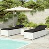 vidaXL Chaises longues de jardin table à thé 3pcs Résine tressée Blanc