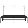 vidaXL Cadre de lit m&eacute;tal sans matelas avec t&ecirc;te de lit noir 135x190cm