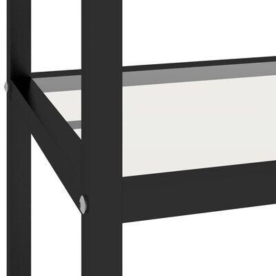 vidaXL Étagère transparent et noir 100x36x90 cm verre trempé