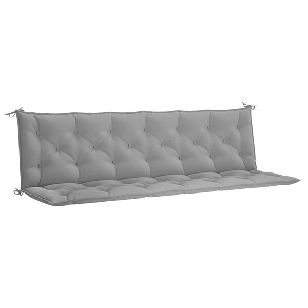 vidaXL Coussin de banc de jardin gris 200x(50+50)x7 cm tissu oxford