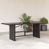 vidaXL Table de jardin dessus en verre noir 190x80x74cm r&eacute;sine tress&eacute;e