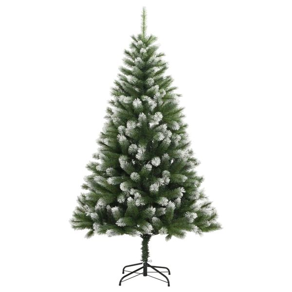 vidaXL Sapin de No&euml;l artificiel &agrave; charni&egrave;res avec neige floqu&eacute;e 150 cm
