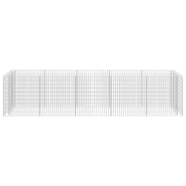 vidaXL Lit sur&eacute;lev&eacute; &agrave; gabion Acier galvanis&eacute; 450x90x100 cm