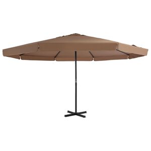 vidaXL Parasol d'extérieur avec poteau en aluminium 500 cm Taupe
