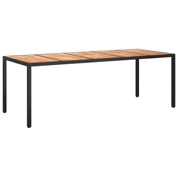 vidaXL Table de Jardin Noir 250 x 100 x 75 cm polyrotin