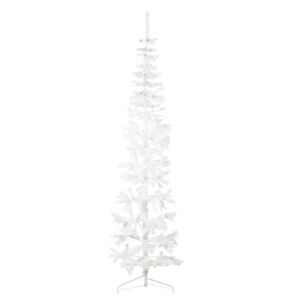 vidaXL Demi sapin de No&euml;l artificiel mince avec support Blanc 240 cm