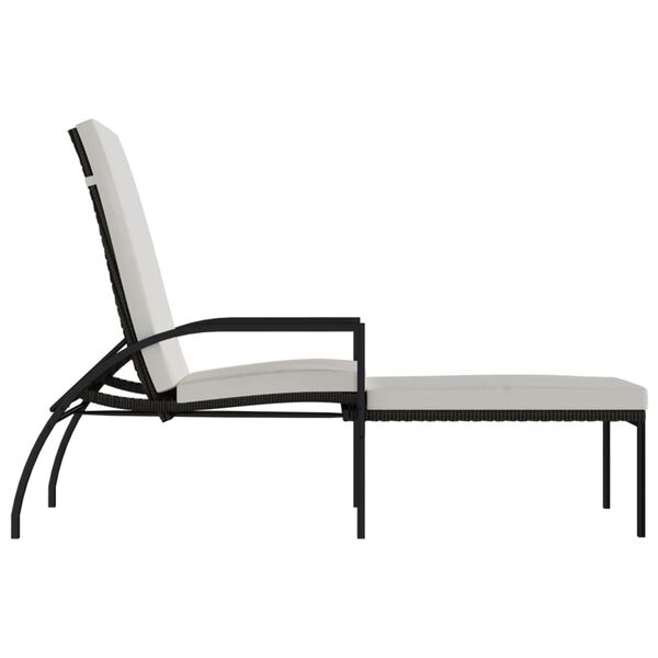 vidaXL Chaise longue avec repose-pied R&eacute;sine tress&eacute;e Marron