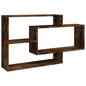 vidaXL &Eacute;tag&egrave;re murale ch&ecirc;ne fum&eacute; 104x20x58,5 cm bois d'ing&eacute;nierie