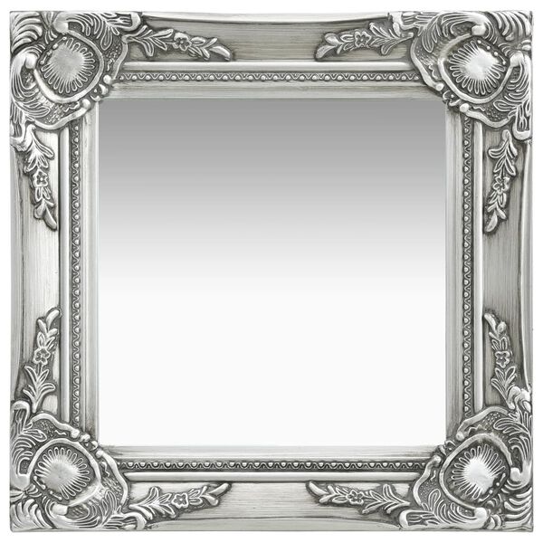 vidaXL Miroir mural style baroque 40x40 cm Argent&eacute;