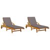 vidaXL Chaises longues lot de 2 avec coussins 200x68x83 cm bois acacia
