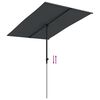 vidaXL Parasol de jardin avec mât en aluminium 2x1,5 m Noir