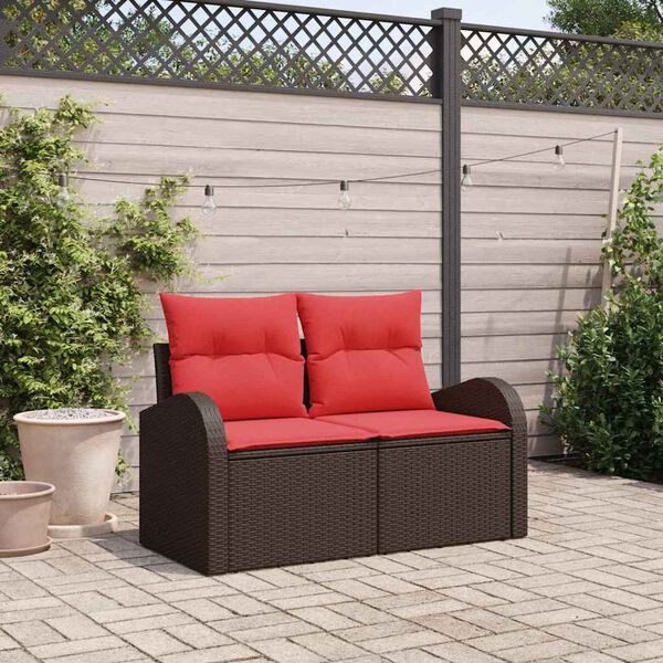 vidaXL Canap&eacute; de jardin Marron 124 x 62 x 85cm polyrotin