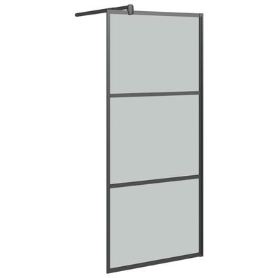 vidaXL Paroi de douche avec étagère Noir 100x195cm Verre ESG&Aluminium