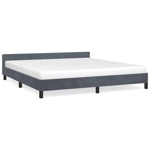 vidaXL Cadre de lit sans matelas gris foncé king velours