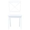 vidaXL Chaises &agrave; manger lot de 4 blanc bois d'h&eacute;v&eacute;a massif