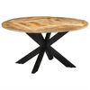 vidaXL Table à dîner Ø150x76 cm bois de manguier massif brut