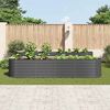 vidaXL Lit sur&eacute;lev&eacute; de jardin 400x80x81 cm Acier galvanis&eacute; Gris