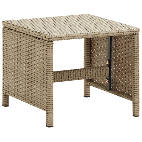 vidaXL Tabourets de jardin lot de 2 avec coussins R&eacute;sine tress&eacute;e Beige