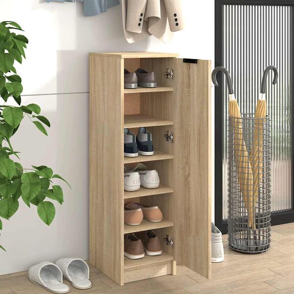 vidaXL Armoire &agrave; chaussures Ch&ecirc;ne Sonoma 30x35x100cm Bois d'ing&eacute;nierie