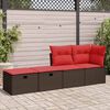 vidaXL Salon de jardin avec coussins 2pcs marron r&eacute;sine tress&eacute;e acacia