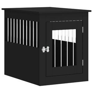 vidaXL Meuble de cage pour chiens noir 55x75x65 cm bois d'ing&eacute;nierie