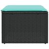 vidaXL Tabouret de jardin avec coussin noir 55x55x37 cm r&eacute;sine tress&eacute;e