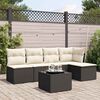 vidaXL Salon de jardin 6 pcs avec coussins noir r&eacute;sine tress&eacute;e