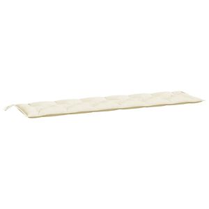 vidaXL Coussin de banc de jardin blanc crème 200x50x7 cm tissu oxford