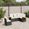 vidaXL Salon de jardin 5 pcs avec coussins noir r&eacute;sine tress&eacute;e