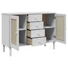 vidaXL Buffet SENJA aspect rotin blanc 112x40x80cm bois massif de pin
