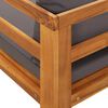 vidaXL Chaise longue avec coussins gris fonc&eacute; Bois d'acacia solide