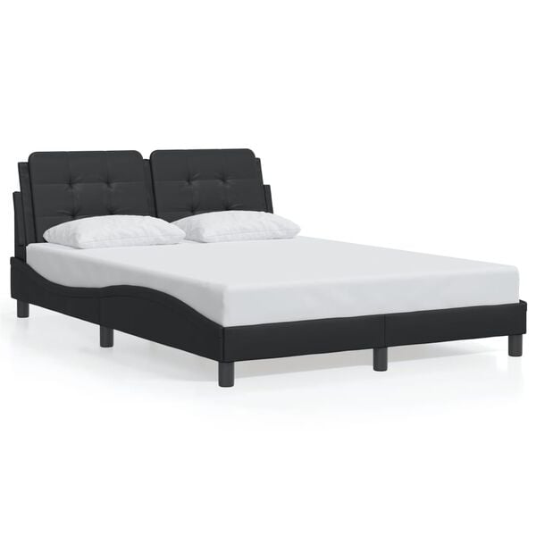 vidaXL Cadre de lit sans matelas Zadar noir 137x190 cm similicuir